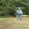 outdoor decoration concentric circles modern garden metal sculpture